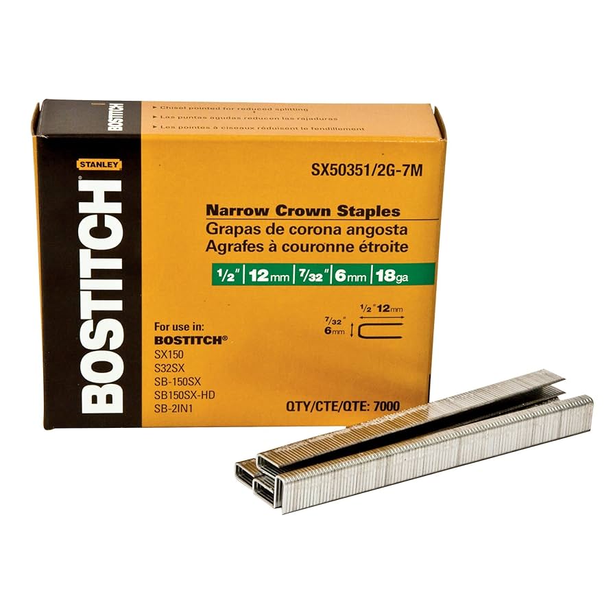 Amazon.com: BOSTITCH Staples, Narrow Crown Finish Staples, 1